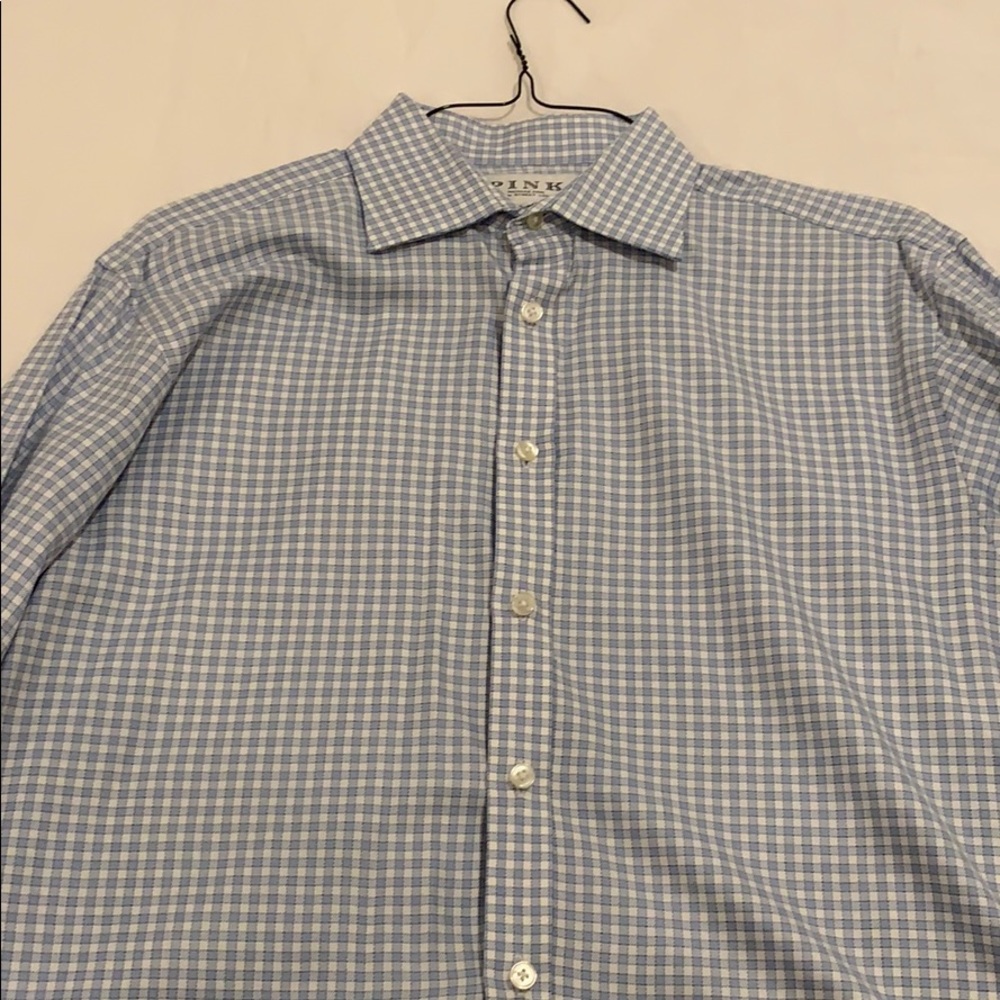 Pink by Thomas Pink blue checked shirt.